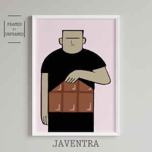 Jean Jullien - Chocoman / Pósters humorísticos / Lámina de Jean Jullien / Póster divertido / Decoración mural / Arte contemporáneo / Decoración del hogar / Arte pop