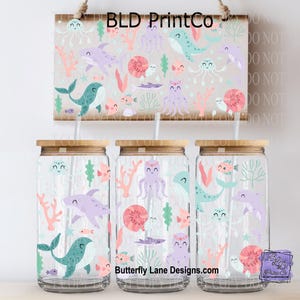 L823 Adorable underwater creatures  :UVDTF Libbey Wrap