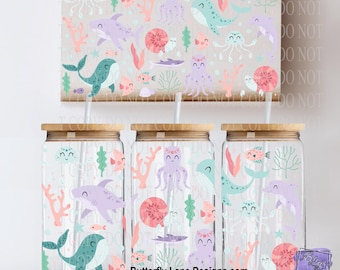L823 Adorable underwater creatures  :UVDTF Libbey Wrap