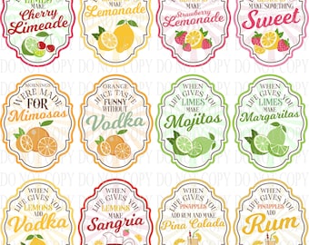 UV DTF Decal Element Sheets caps 37 Drink Labels-Liquors-