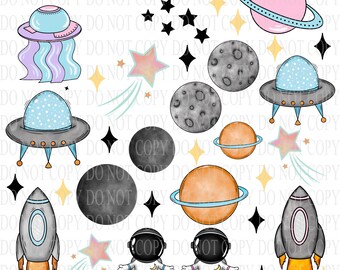 UV DTF Decal Element Sheets caps 24 Outter Space-