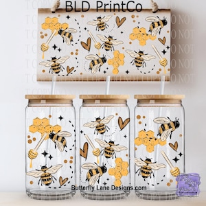 L944 Bees and Honey- UVDTF Libbey Wrap