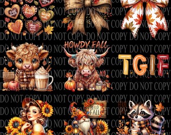 For the love of Fall-UV DTF Decal Element Sheets CAPS 50