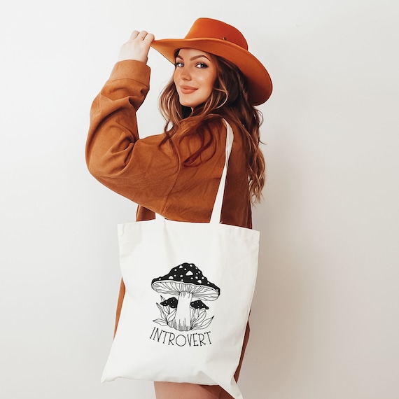 Introverts Unite Tote Bag - Natural Canvas Reusable Shopping Bag - Funny Slogan Tote For Everyday