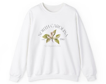 Bluza z okrągłym dekoltem w kwiaty stanu Karolina Północna