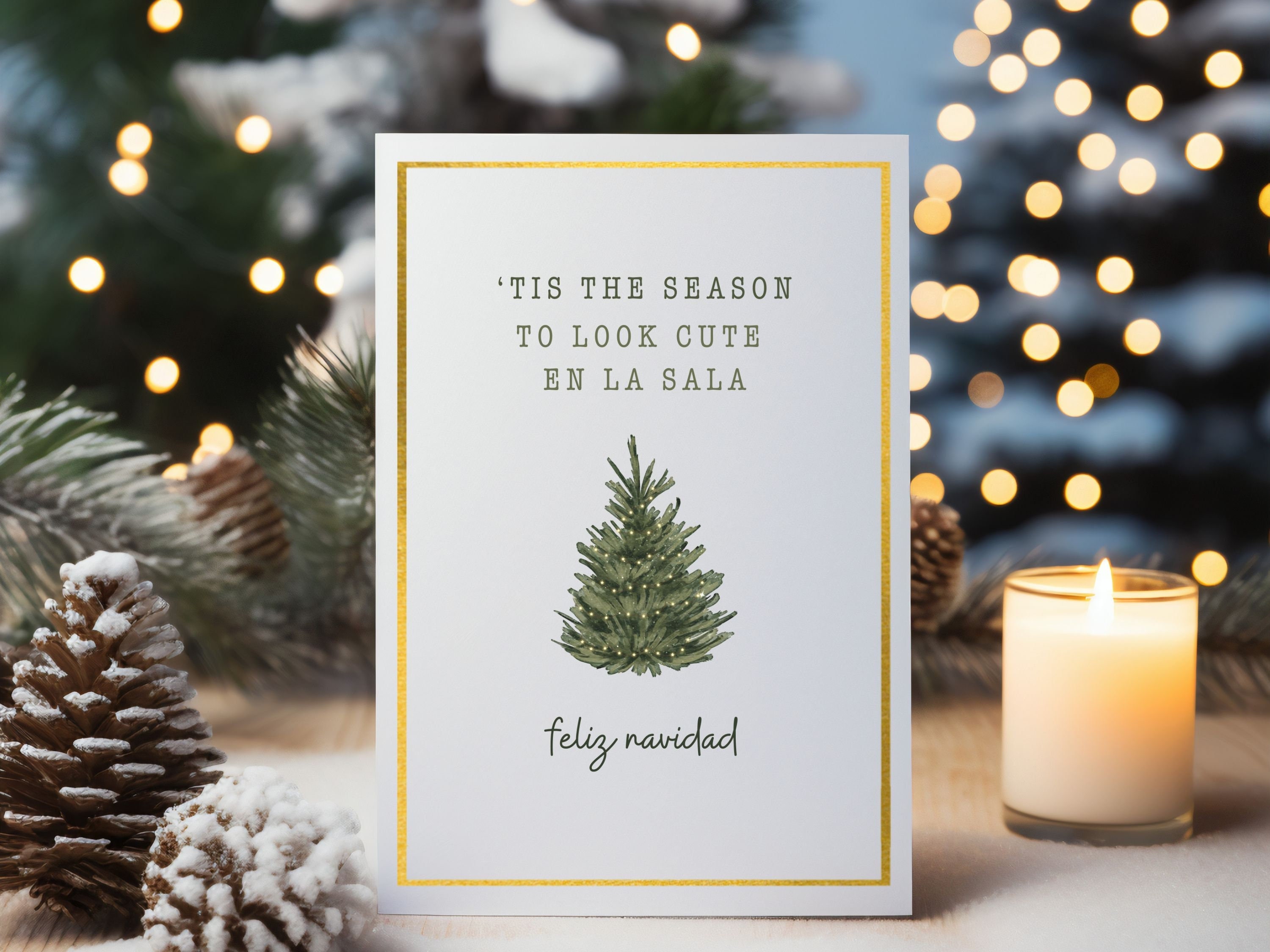 Funny Mexican Christmas Card, Spanish Christmas Cards, En La Sala