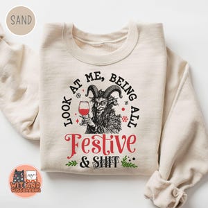 Christmas Krampus Sweatshirt Sweater Creepy Spooky Christmas Vintage Krampus Sweater Goth Sarcastic Krampus Dark Humor Krampusnach Crewneck
