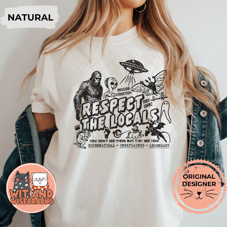 Bigfoot Funny Sasquatch Shirt, Outdoor Lover Camping Gift, Hiking T-Shirt, Ufo Shirt, Alien Shirt, Nature Tshirts, Cryptid Shirt Natural