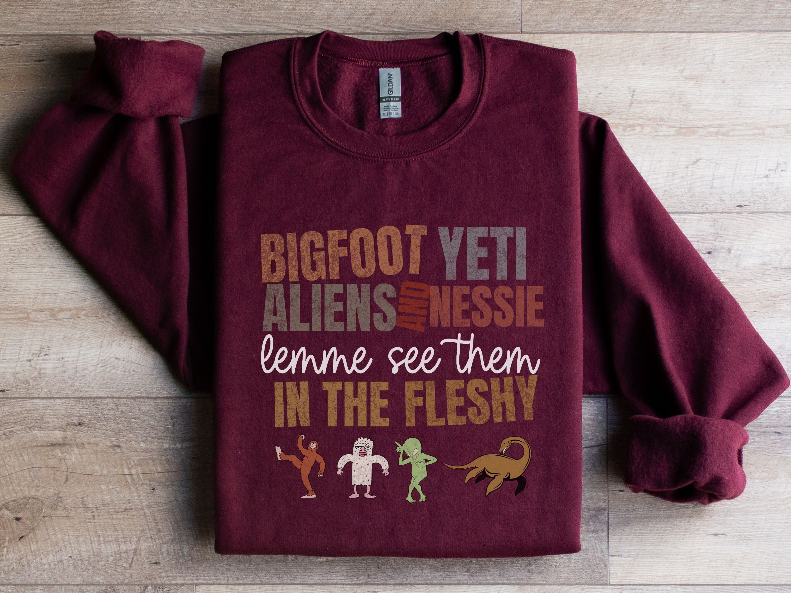 Bigfoot Funny Sasquatch Cryptid Collections Sweatshirt, Cryptid Core ...