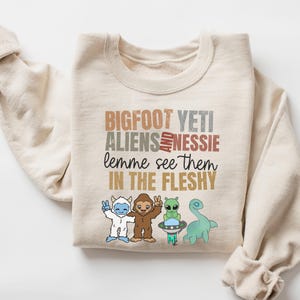 Cryptid Collections Sweatshirt, Hiking Nature Cryptid Core Clothes Shirt Loch Ness Bigfoot Alien Yeti Sweater Funny Bigfoot Gift for Dad