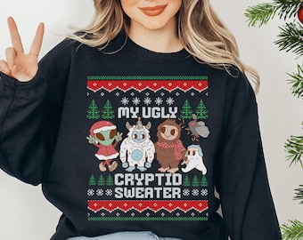 Cryptid Collections Sweatshirt, ugly christmas sweater, Cryptozoologist T-Shirt, Cryptid Shirt, Mothman Shirt, Bigfoot Shirt, alien yeti