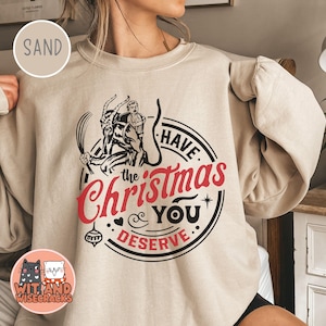 Krampus Christmas Sweatshirt Sarcastic Funny Christmas Krampusnacht Spooky Christmas Crewneck Dark Horror Xmas Krampus Dark Humor Sweater