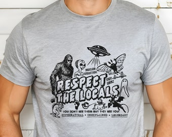 Bigfoot Funny Sasquatch Shirt, Outdoor Lover Camping Gift, Hiking T-Shirt, Ufo Shirt, Alien Shirt, Nature Tshirts, Cryptid Shirt