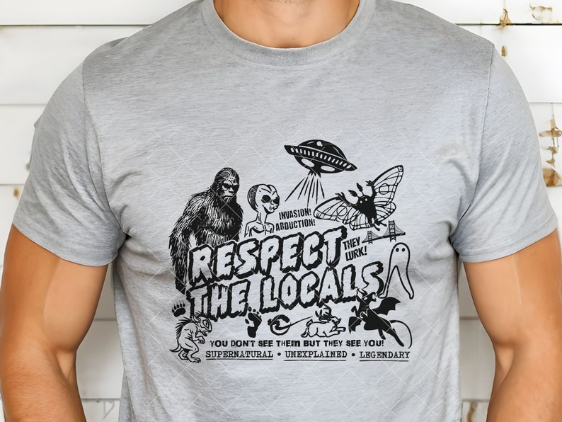 Bigfoot Funny Sasquatch Shirt, Outdoor Lover Camping Gift, Hiking T-Shirt, Ufo Shirt, Alien Shirt, Nature Tshirts, Cryptid Shirt Athletic Heather
