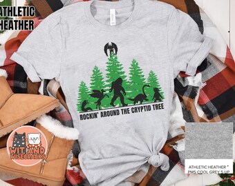 Cryptid Collections shirt, rockin around the Christmas tree shirt, Cryptozoologist Shirt, Cryptid Shirt, Bigfoot Shirt, Mothman t-shirt tee