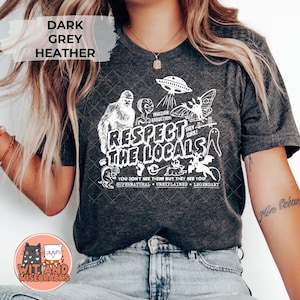 Bigfoot Funny Sasquatch Shirt, Outdoor Lover Camping Gift, Hiking T-Shirt, Ufo Shirt, Alien Shirt, Nature Tshirts, Cryptid Shirt Dark Grey Heather