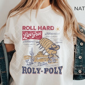 Roly Poly shirt, Isopod shirt, vintage Western Rodeo Cowboy T-shirt, Wild West Gift, Insect Shirt, Funny Weird Crazy Shirts, Graphic Tee