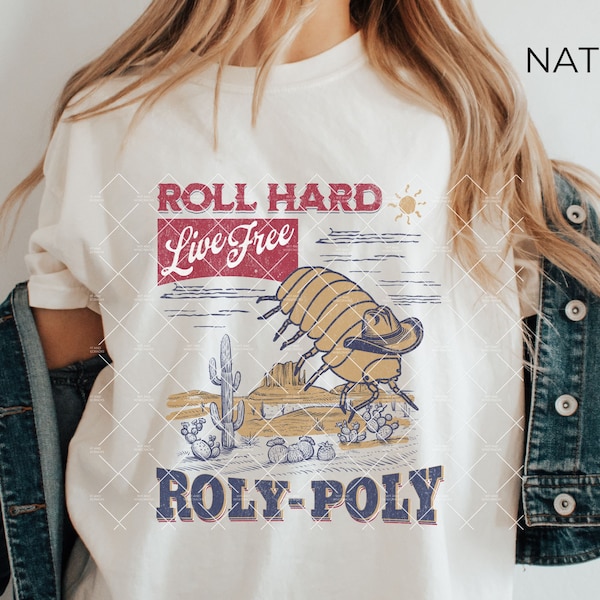 Roly Poly shirt, Isopod shirt, vintage Western Rodeo Cowboy T-shirt, Wild West Gift, Insect Shirt, Funny Weird Crazy Shirts, Graphic Tee