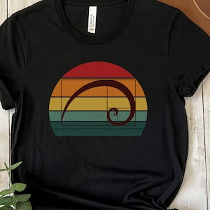 Retro Fibonacci Shirt Golden Ratio Shirt Fibonacci Spiral Sequence Sacred Geometry Math Shirt Golden Spiral Math Teacher Gift Nerdy Sunset