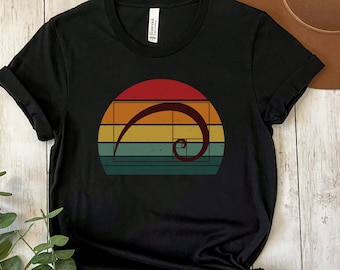 Retro Fibonacci Shirt Golden Ratio Shirt Fibonacci Spiral Sequence Sacred Geometry Math Shirt Golden Spiral Math Teacher Gift Nerdy Sunset