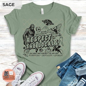 Bigfoot Funny Sasquatch Shirt, Outdoor Lover Camping Gift, Hiking T-Shirt, Ufo Shirt, Alien Shirt, Nature Tshirts, Cryptid Shirt Sage