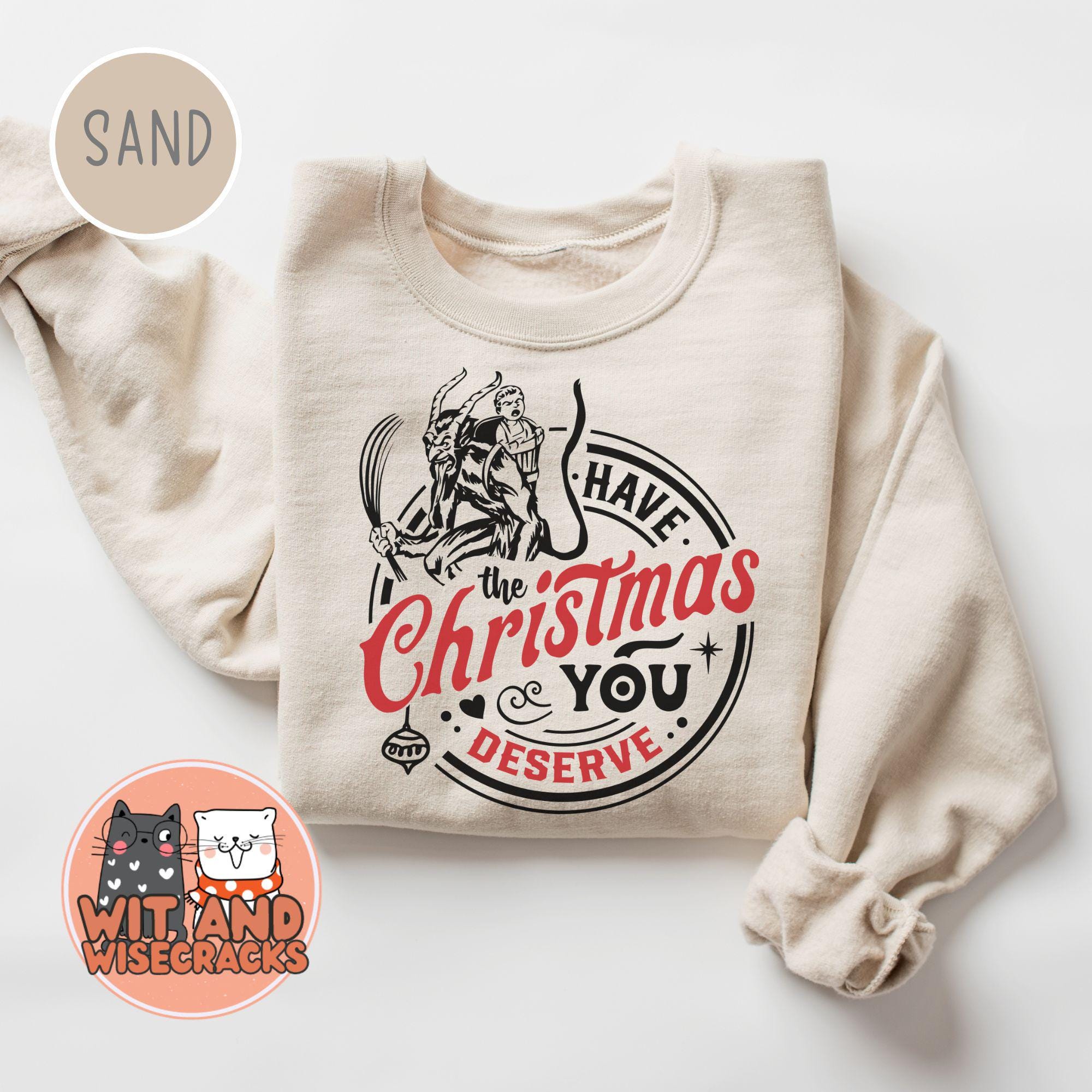 Krampus Christmas Sweatshirt Sarcastic Funny Christmas Krampusnacht Spooky Christmas Crewneck Dark Horror Xmas Krampus Dark Humor Sweater