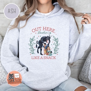 Krampus Christmas Hoodie Sweatshirt Out Here Looking Funny Christmas Krampusnacht Spooky Christmas Crewneck  Xmas Krampus Hooded Sweater