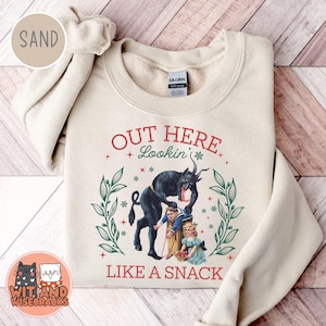 Krampus Christmas Sweatshirt Out Here Looking Funny Christmas Krampusnacht Spooky Christmas Crewneck  Xmas Krampus Out Here Lookin Sweater