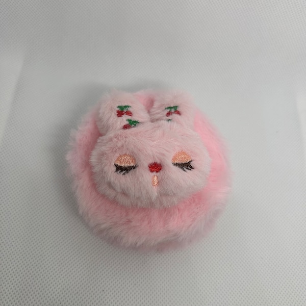 Pink Kitty Cat Pocket Mirror Plush Fuzzy Purse Mirror Accessory Novelty Toy for Kids Girls Women