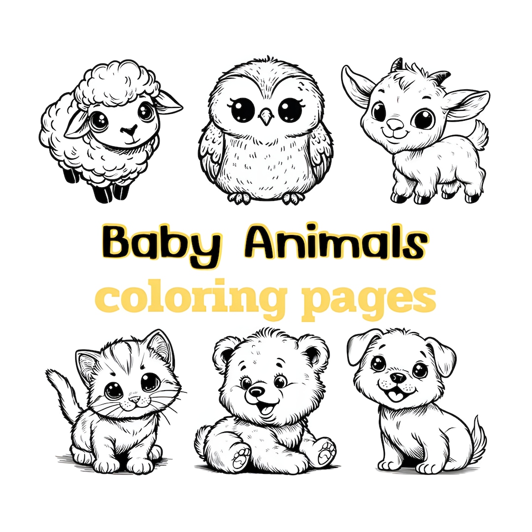 Free Animals and Baby Animals Coloring Pages to Print and Color. Online  Colouring Book. Printable Pages from KinderArt and KinderColor