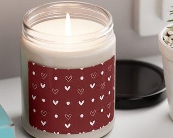 Cadeau bougie de soja parfumée : bougie de la Saint-Valentin, combustion de 50 à 60 heures