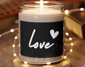 Cadeau bougie de soja parfumée : Saint-Valentin, amitié