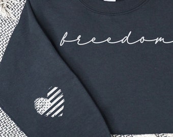 Sweat-shirt Freedom : coeur drapeau patriotique américain, cadeau pour maman