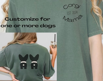 T-shirt personnalisé Corgi Mama Comfort Colors : cadeau personnalisé chien pour maman