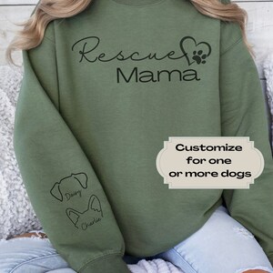 Rescue dog mom sweatshirt custom sweatshirt for rescue dog owner custom gift for rescue dog owner gift for rescue dog mama custom gift