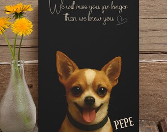 Memorial Dog Portrait: Personalized Pet Canvas Art, Loss of Pet Gift