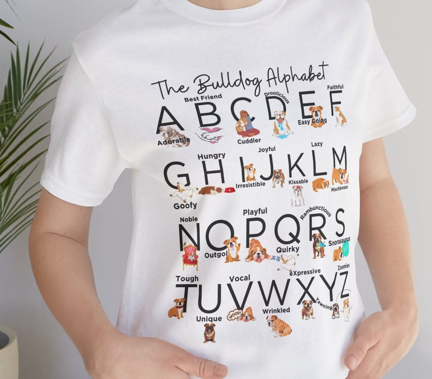 Bulldog Alphabet Unisex Shirt for bulldog lover tshirt for bulldog mom gift for bulldog mom shirt