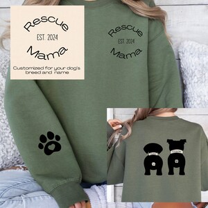 Rescue dog mom sweatshirt custom sweatshirt for rescue dog owner custom gift for rescue dog owner gift for rescue dog mama custom gift