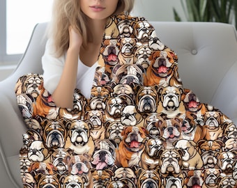 Bulldog Blanket: Cozy Fleece Pet Lover Throw