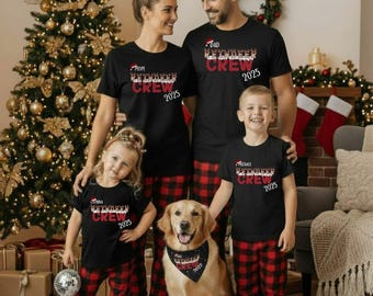 Group Christmas Personalized T-shirts, Reindeer Family Personalized Shirts