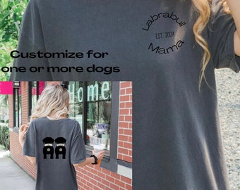 T-shirt Labrabull Mama Comfort Colors : cadeau chien personnalisé pour maman