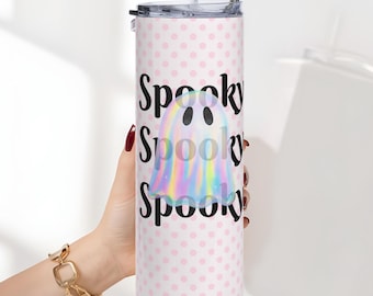 Halloween Ghost Stainless Steel Tumbler, 20oz, Halloween Travel Mug, Gift for Ghoulish Friends