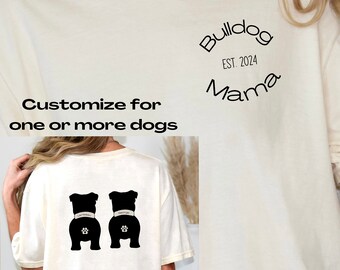 Custom Bulldog Mama Comfort Colors T-Shirt: English Bulldog Mom Gift