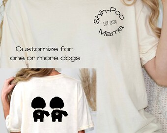 T-shirt Shih-Poo Mama : cadeau pour maman chien couleurs confort