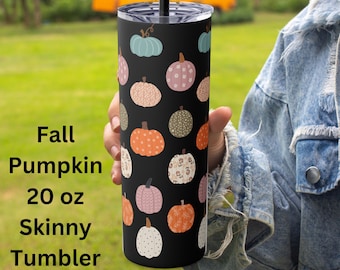 Gobelet en acier inoxydable citrouille d'automne, tasse de voyage automne, 20 oz