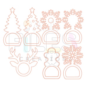 Weihnachten Serviettenringe - Digital Download - Instant Access / SVG Datei / Glowforge SVG / Laser Datei