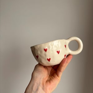 Handmade & Hand-Painted Ceramic with Hearts