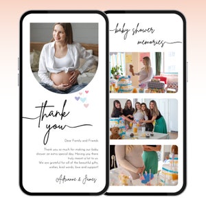 Baby Shower Thank You Note Template, Electronic Baby Shower Thank You Note, Baby Shower Thank You Card, Digital Baby Shower Thank You Note