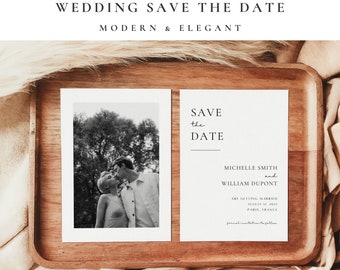 Modern Wedding Save the date Template, Wedding Save the Date Card, Printable Editable Digital Wedding Note, Instant Download