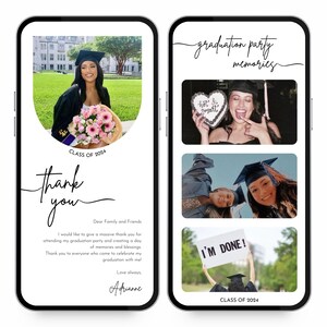 Minimalist Graduation Thank You Card Template, Digital Graduation Thank You, Graduation Party Template, Photo Thank You Editable Template